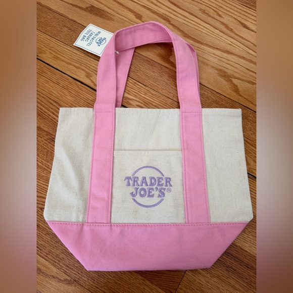Trader Joe'S Handbags - Trader Joe’s Mini Pastel Canvas Tote Bag Pink